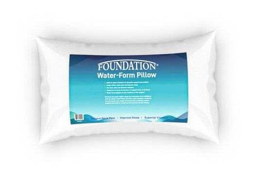 Foundation Water-Form Pillow with customizable water chamber for personalized support.