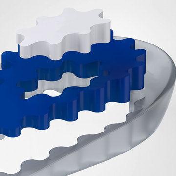 ViscoSpot® heel cushion with multi-zone softness for heel pain relief.