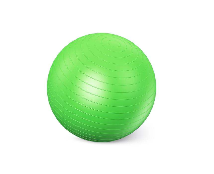 Lime green active sports exercise ball, 55cm, anti-burst, for core strength and balance.