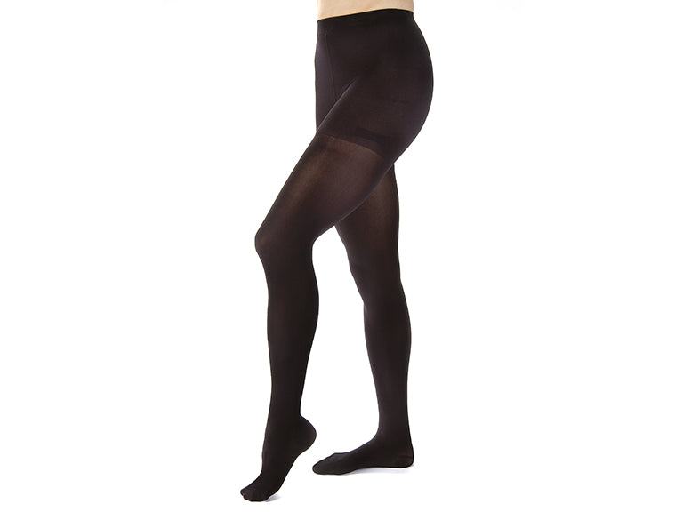 JOBST Opaque waist high closed toe compression stockings for leg support.