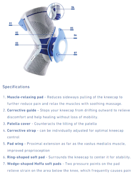 GenuTrain P3 Knee Brace with silicone band, orthopedic knee support for patellar stability and pain relief.
