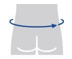 Illustration showing the SacroLoc Back Brace placement around the lower back and pelvis for sacroiliac joint support.