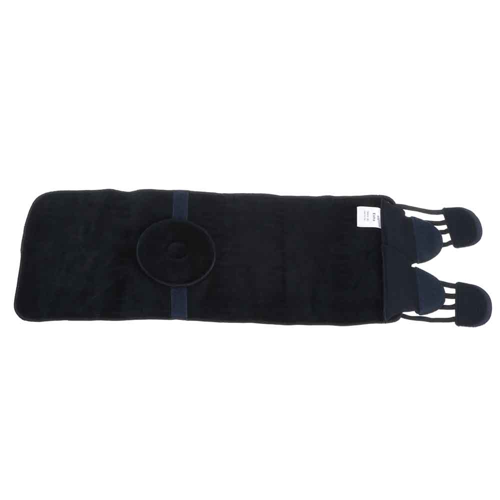 M-Brace adjustable compression thigh wrap for muscle strains, breathable and hypoallergenic.
