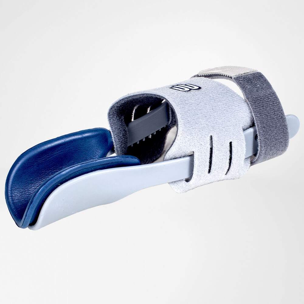 ValguLoc Splint for hallux valgus correction, adjustable night orthosis with Velcro fastening.