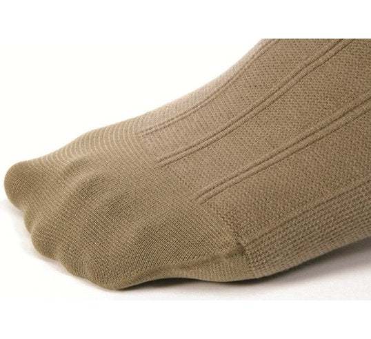 Knee-high, closed toe JOBST forMen Casual socks with reinforced heel and contemporary design.