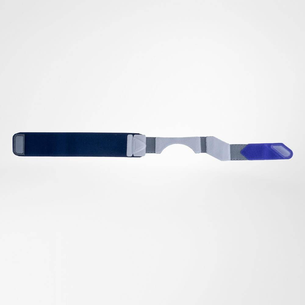Bauerfeind ManuTrain Wrist Brace with adjustable two-piece strap system for stabilization.