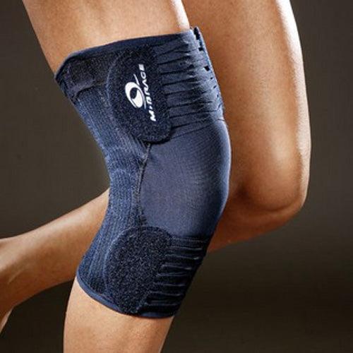 Artemis Multi-centric Hinges Knee Brace providing support during rehabilitation and sporting activities.