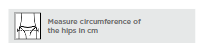 Measure hip circumference illustration for ORTHOLIFE Deluxe Maternity Back Brace fitting.