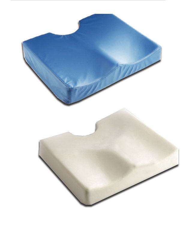 Conform Cushion with coccyx cutout and low-shear cover, featuring safety strap and moisture resistance.