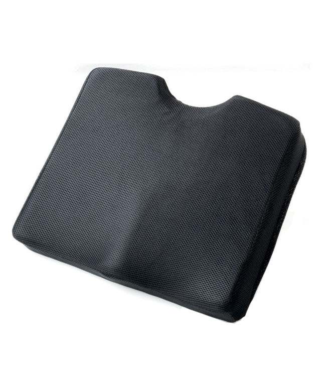Conform Cushion with coccyx cutout and moisture-resistant cover.