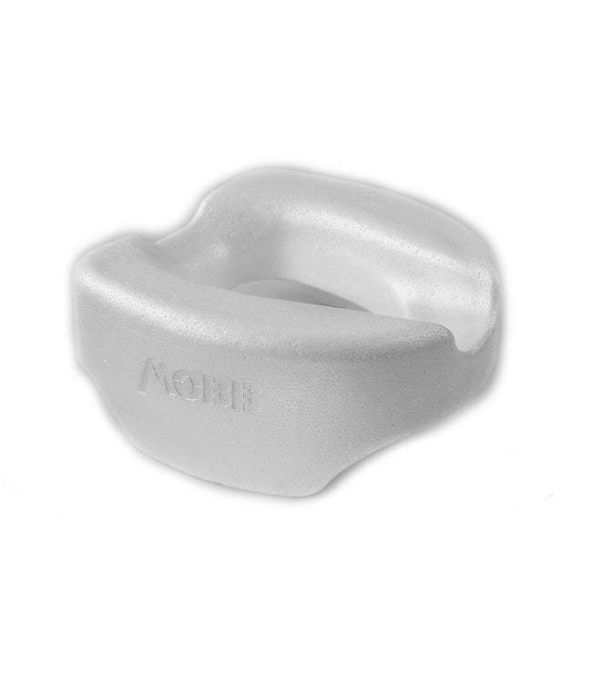 Light weight raised toilet seat, adaptable, easy to clean, under 1 lb, white.