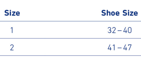 Size chart for ViscoSpot® Heel cushion showing shoe sizes 32-40 and 41-47.