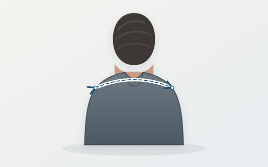 Curved shoulder-width measurement across the upper back / Mesure courbe de la largeur des épaules dans le haut du dos