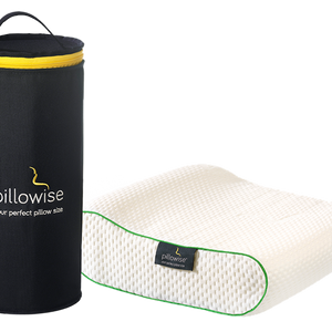 Pillowise Compact Travel Pillow with premium memory foam and travel bag.
