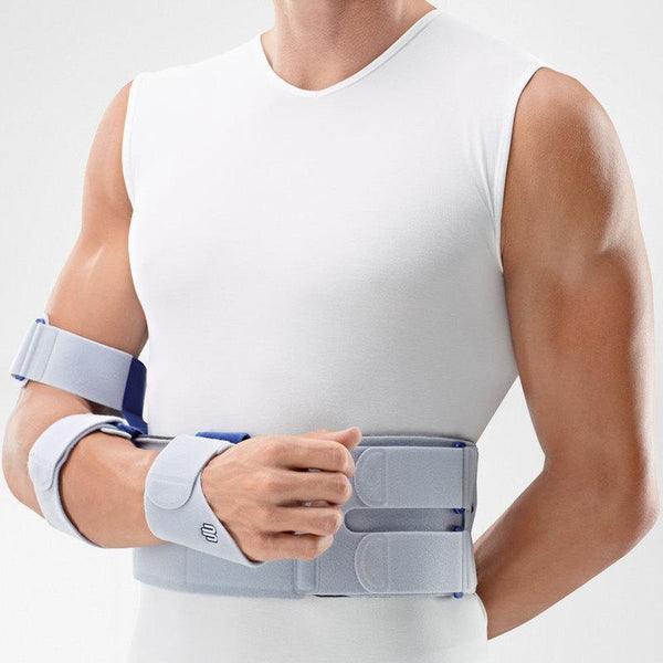 OmoLoc Shoulder Brace immobilizer providing secure arm support and pain relief.