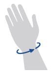 ManuLoc wrist splint illustration showing wrist support placement.