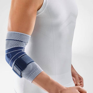 EpiTrain Elbow Brace for pain relief and improved mobility with breathable knitted fabric.