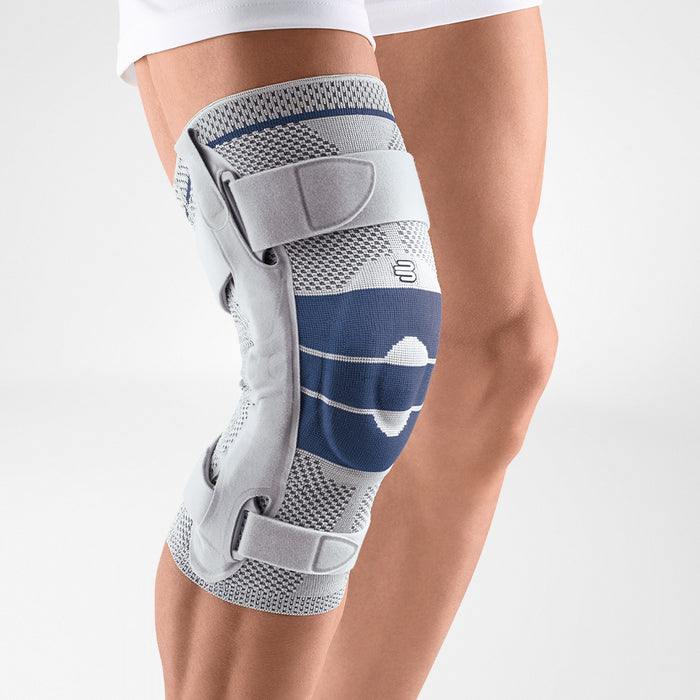 Bauerfeind GenuTrain S knee brace providing support for slight instability, arthritis, or osteoarthritis.